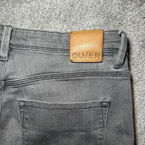 DU/ER Duer N2X Slim Fit Jeans Mens Fits 34x30.5 Dark Grey Stretch Performance - Picture 8 of 11